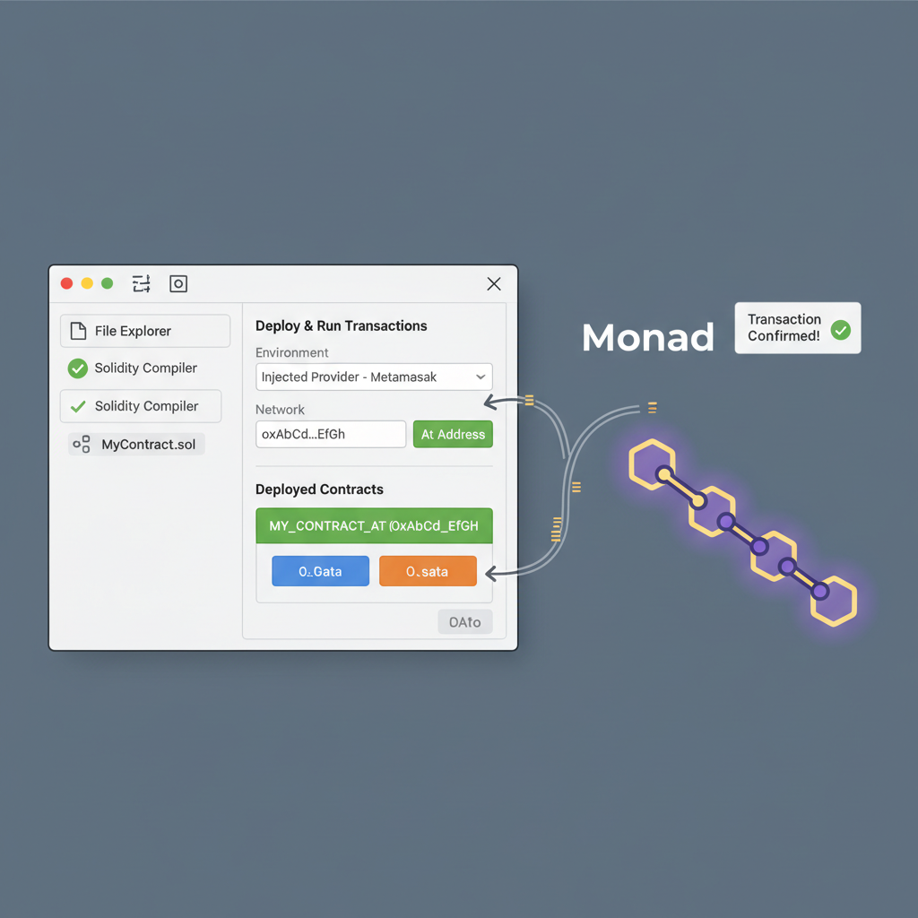 Remix IDE interacting with deployed contract on Monad network