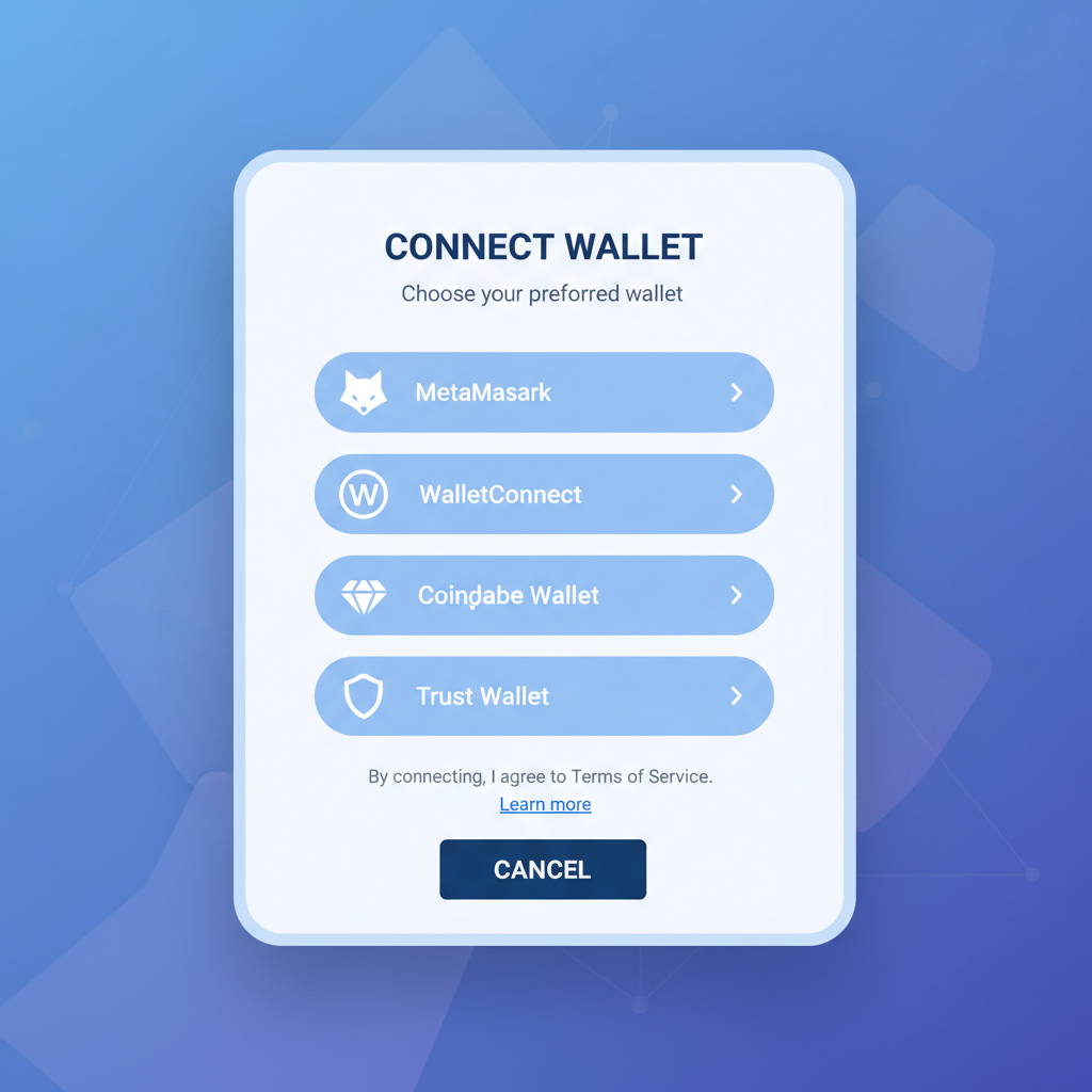 Wallet connection popup on deBridge, secure crypto interface