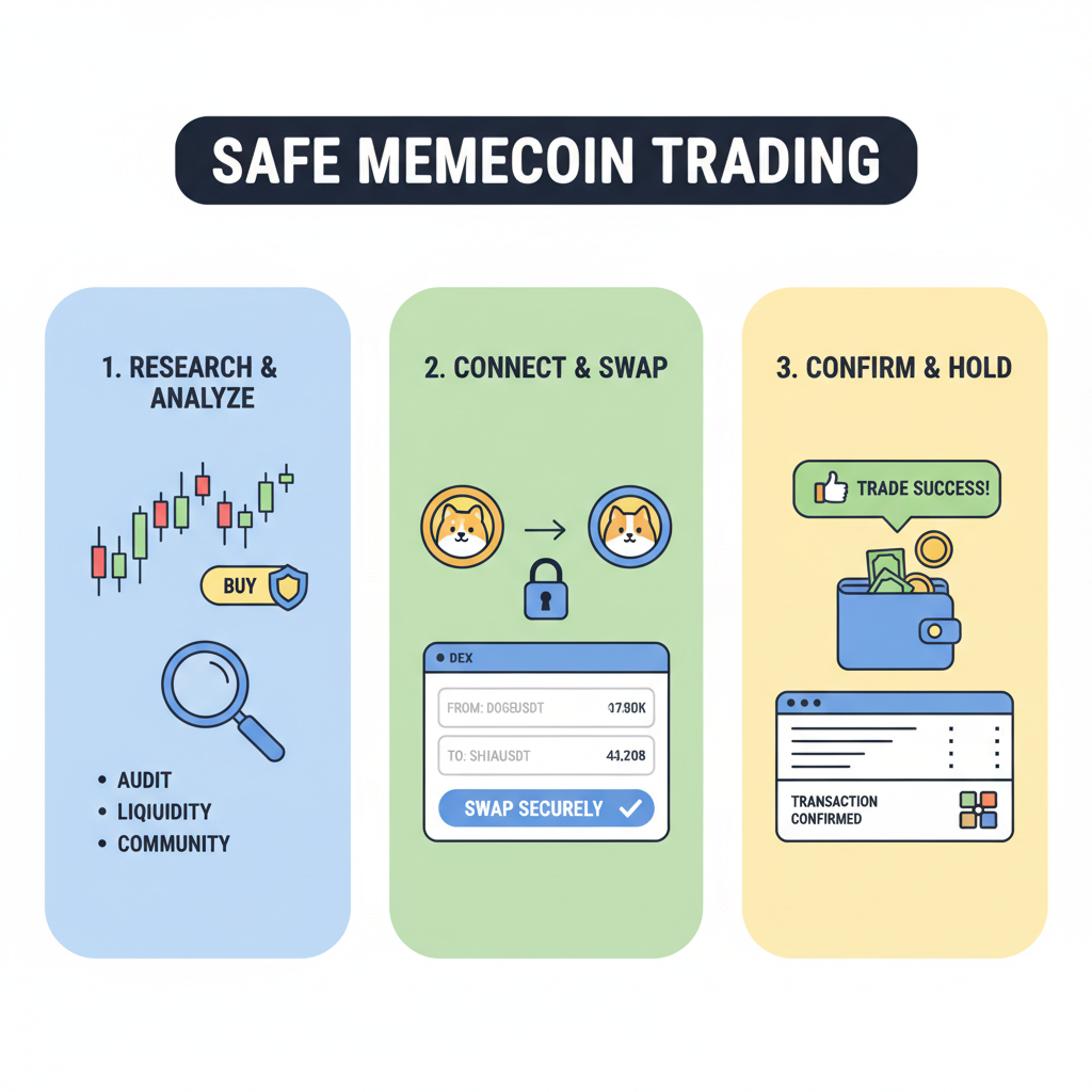Safe memecoin trade execution on DEX, charts and security checks