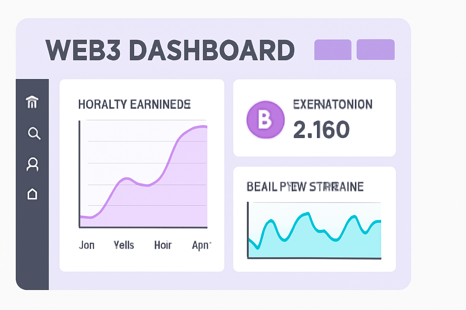modern web3 dashboard showing royalty earnings chart, Bieber token balance, real-time streams graph --ar 16:9