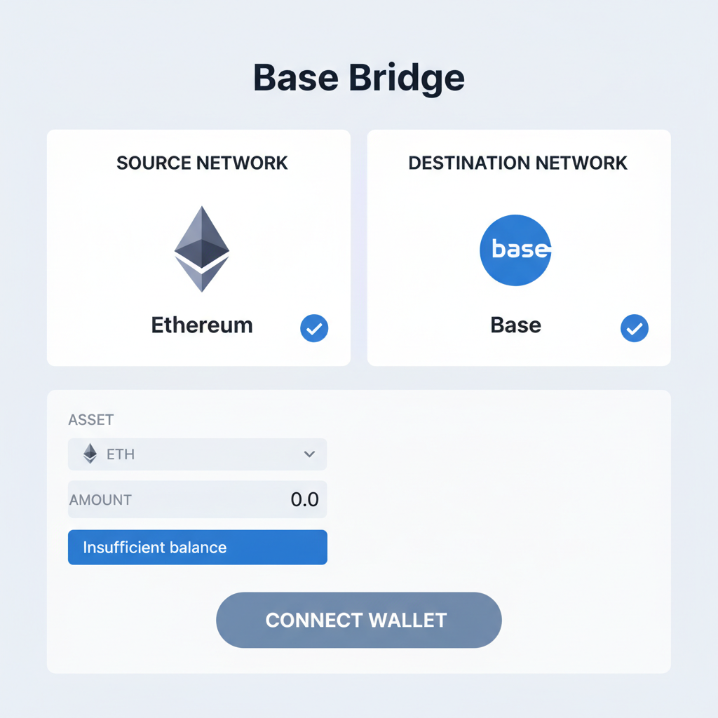 screenshot Base bridge interface Ethereum source Base destination selected