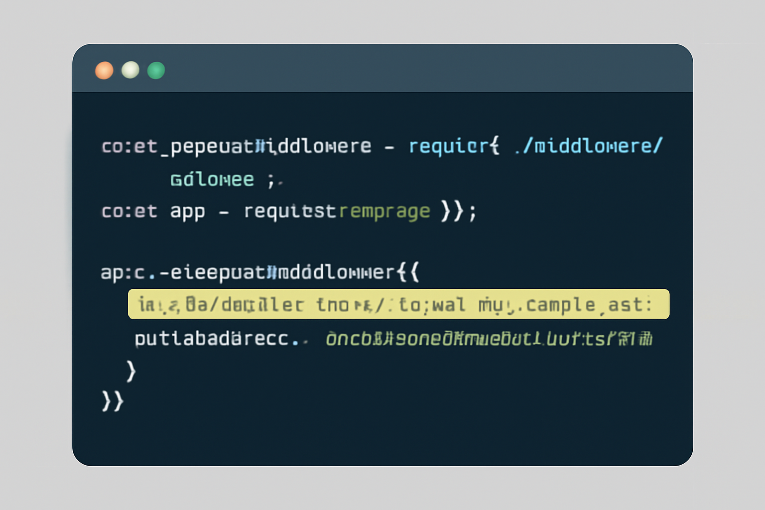 Code editor showing integration of payment middleware in a Node.js Express app, with highlighted facilitator URL and wallet address