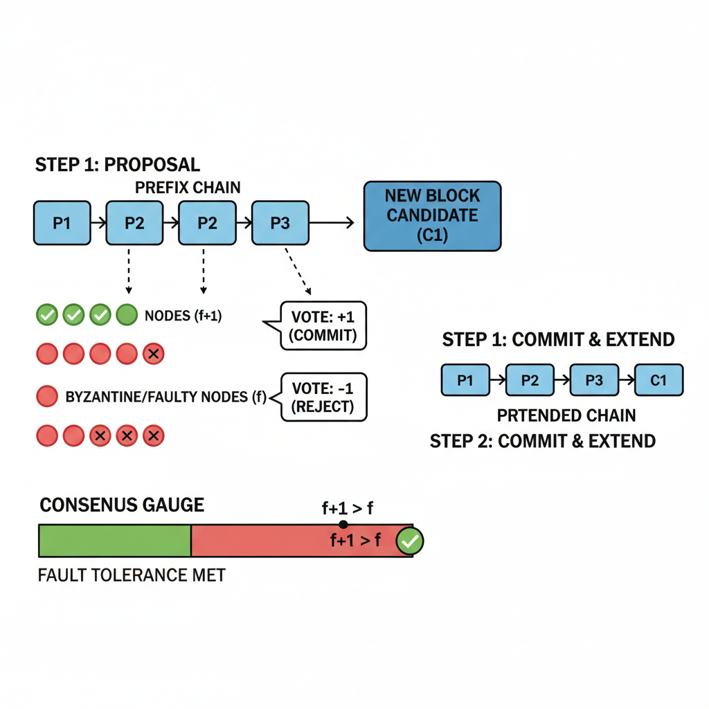 iterative prefix consensus chain extension with fault tolerance indicators, BFT diagram