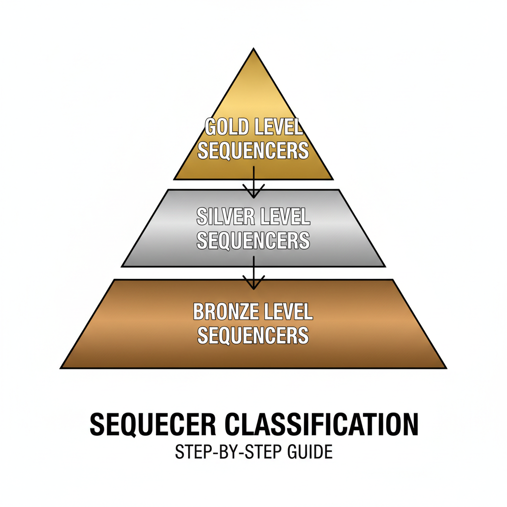 tiered pyramid diagram classifying sequencers gold silver bronze levels