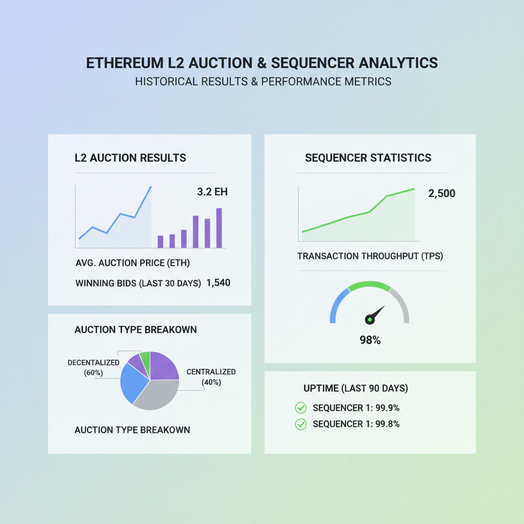 data dashboard showing historical ethereum l2 auction results and sequencer stats