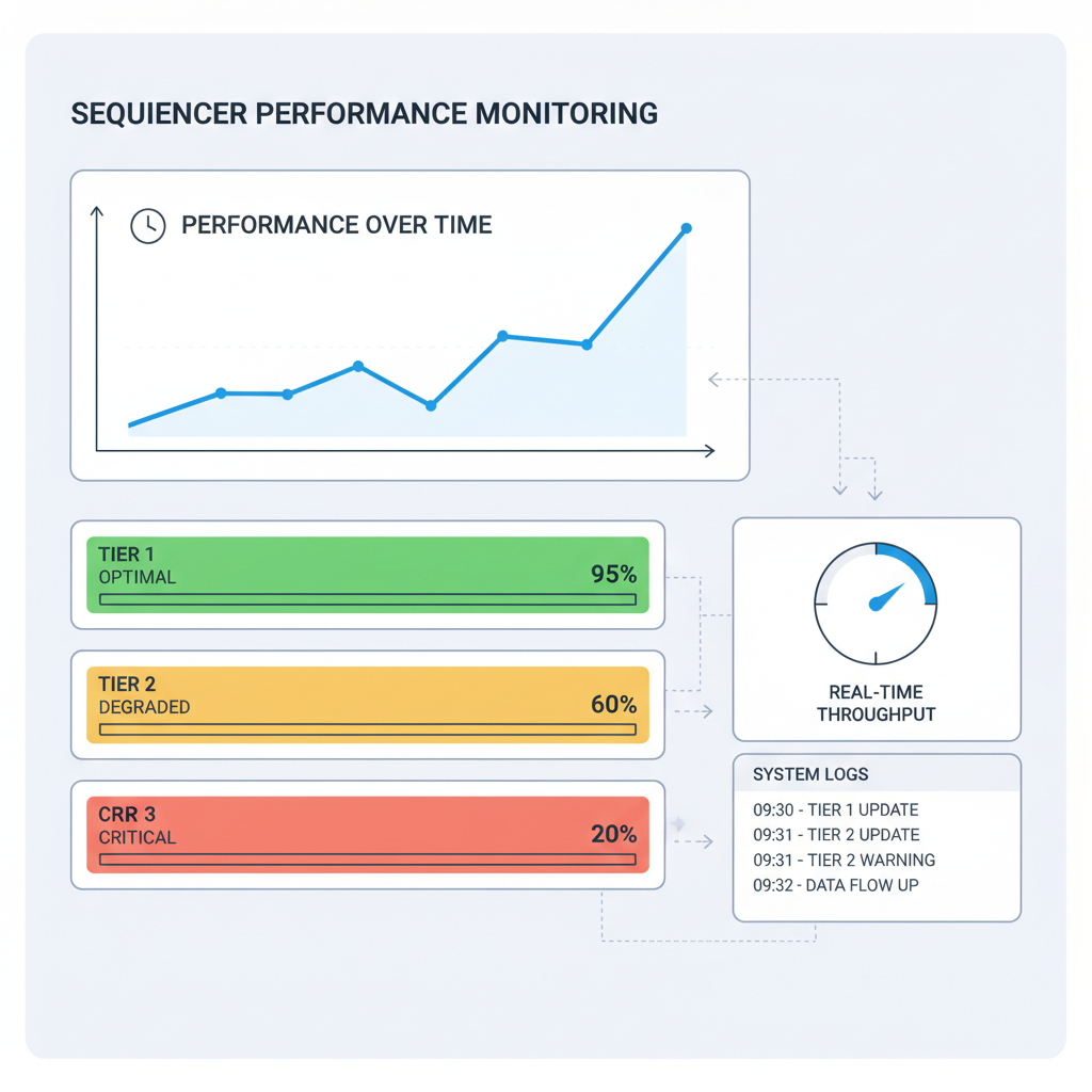 continuous monitoring dashboard with updating sequencer performance tiers over time