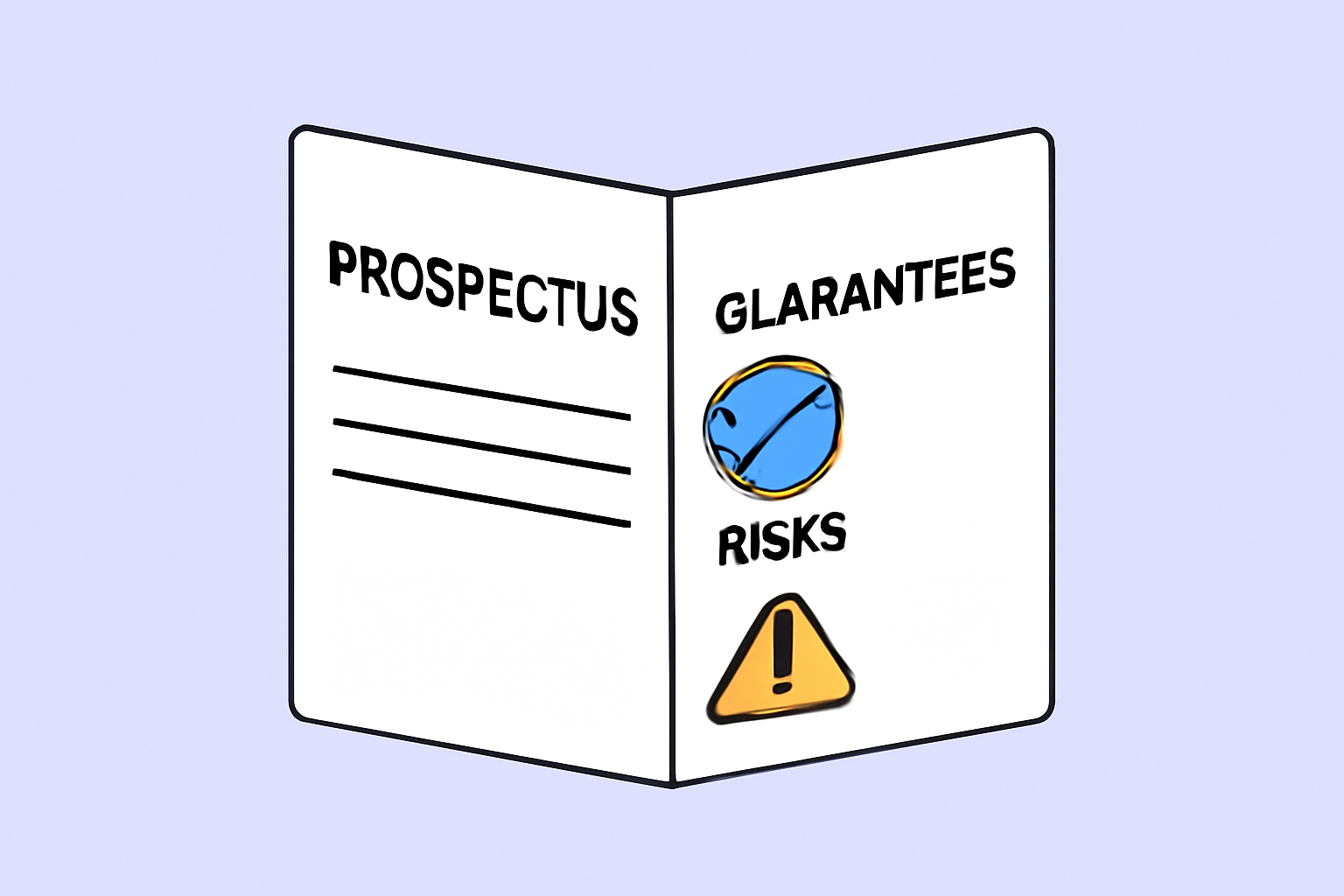 open prospectus document highlighting guarantees and risks