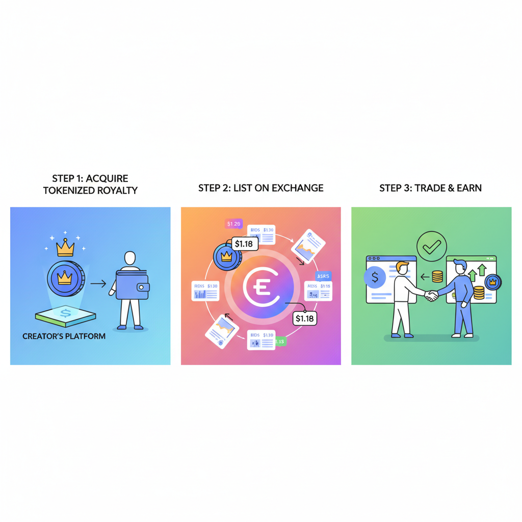 trading tokenized royalties on vibrant secondary market exchange