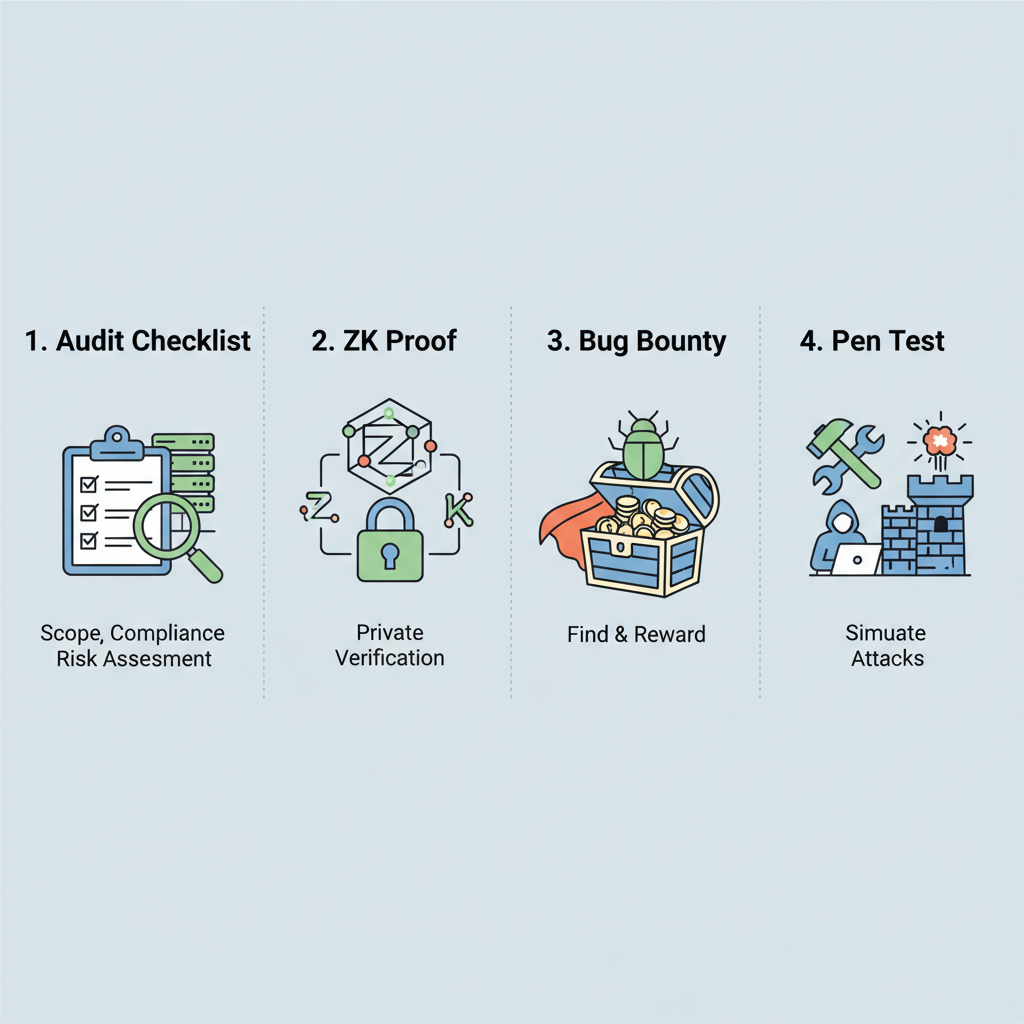cybersecurity audit checklist ZK proof bug bounty penetration testing
