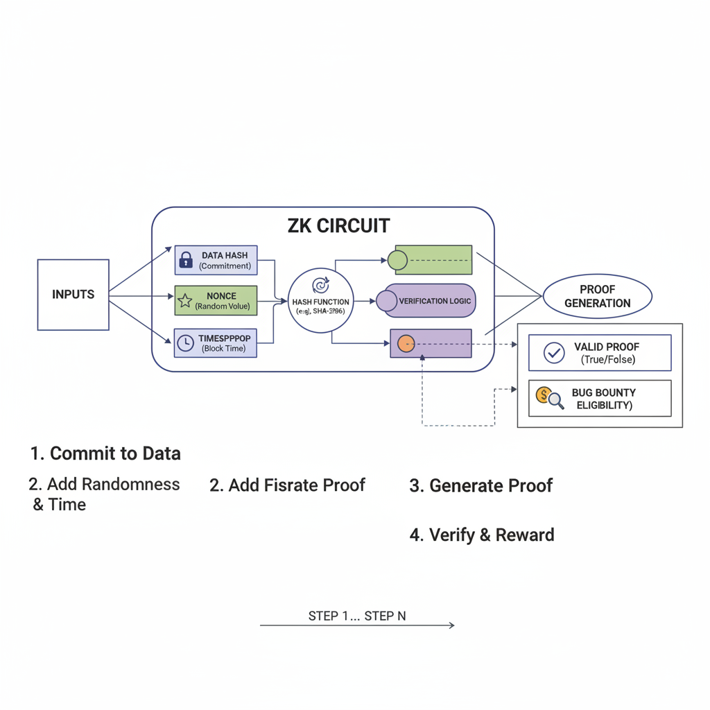 technical diagram ZK circuit hash commitment nonce timestamp bug bounty