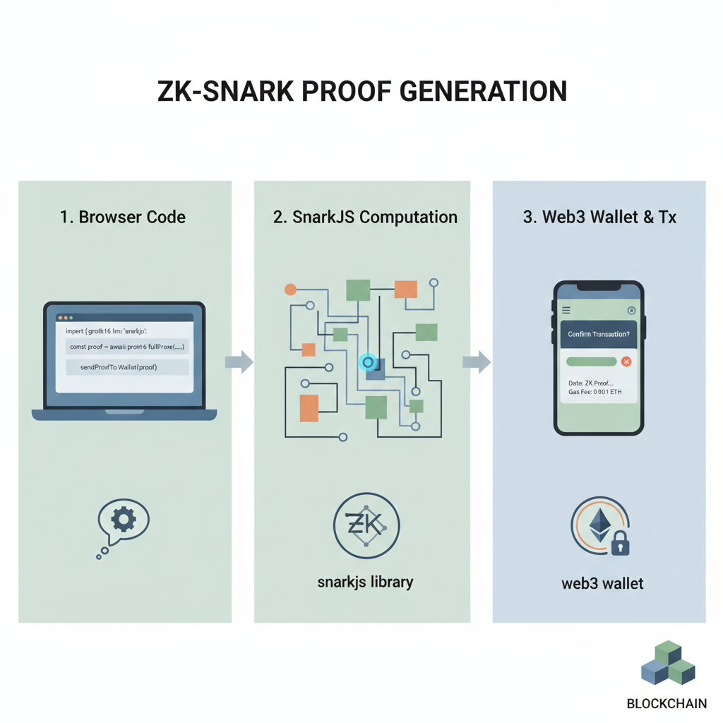 browser JavaScript code generating ZK proof SnarkJS web3 wallet