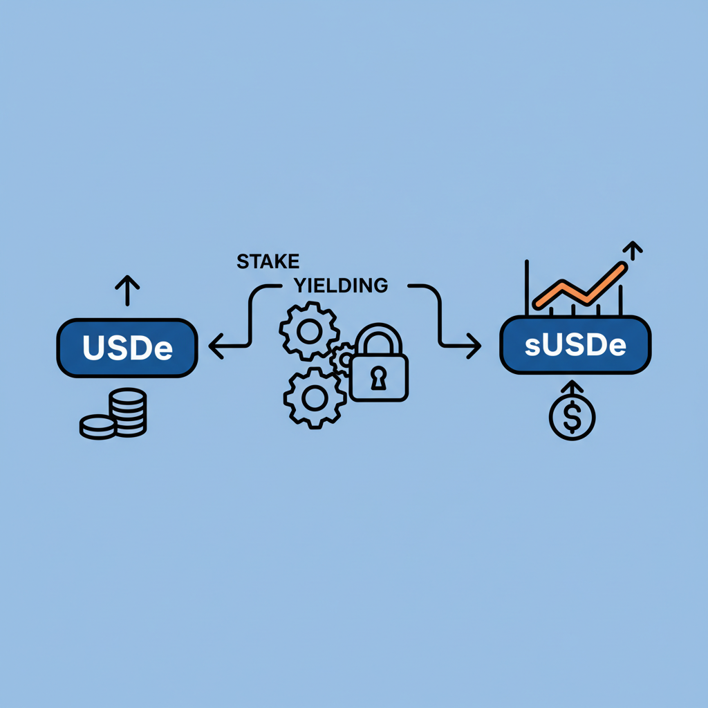 staking USDe to sUSDe with yield graph rising