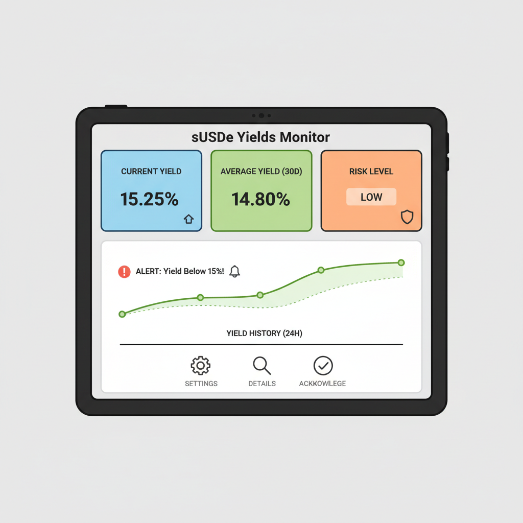 dashboard monitoring sUSDe yields with alerts