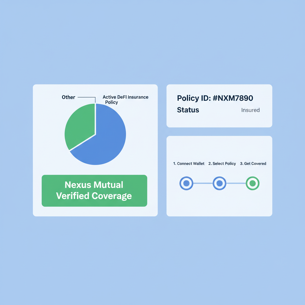 dashboard showing active DeFi insurance policy Nexus Mutual verified coverage