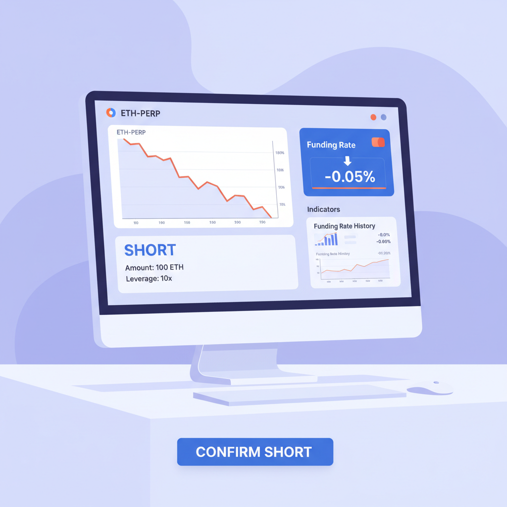 Solana Drift Protocol terminal shorting ETH perp with funding rate indicators