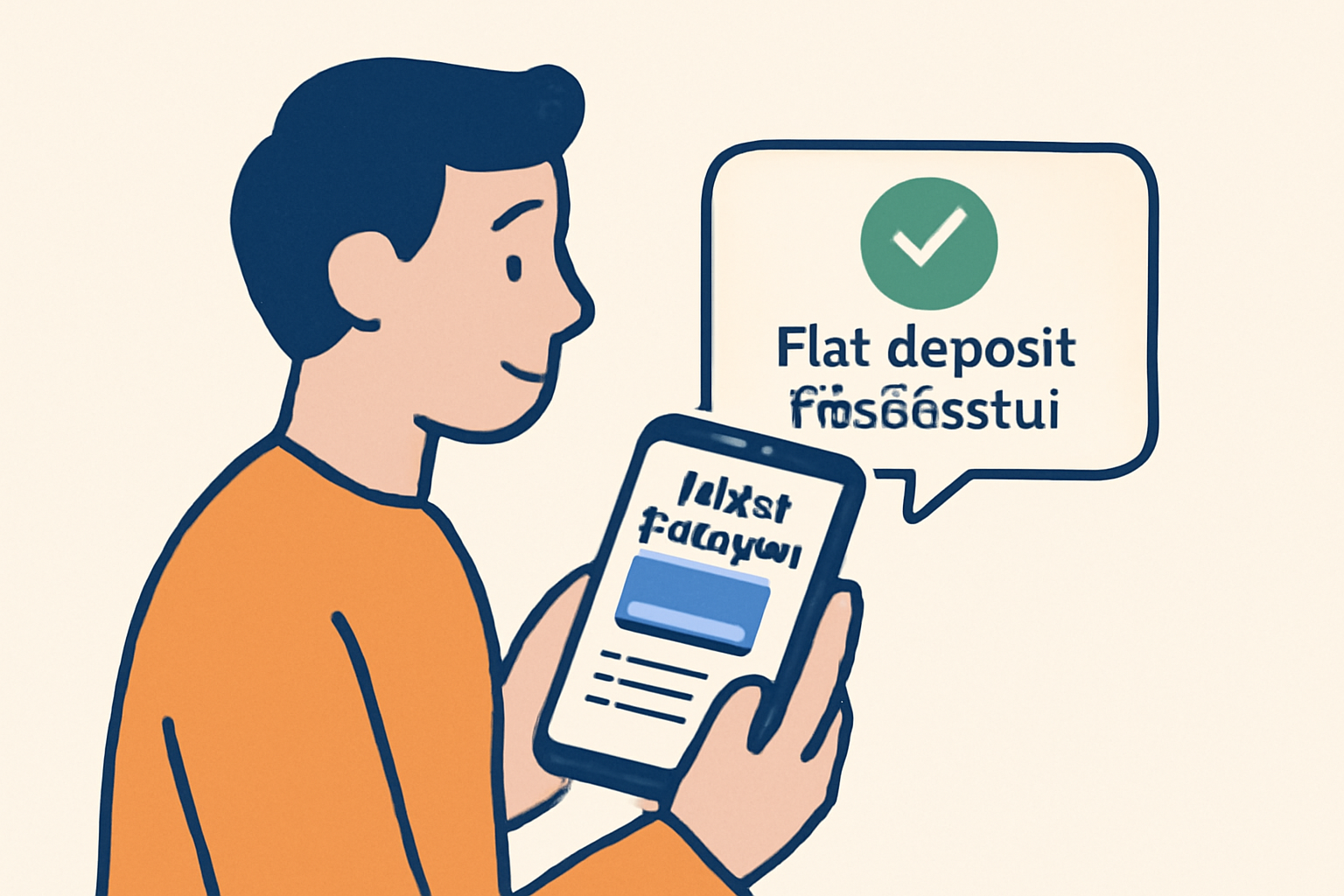 A person checking their bank or card balance on a phone, with a notification of a successful fiat deposit.