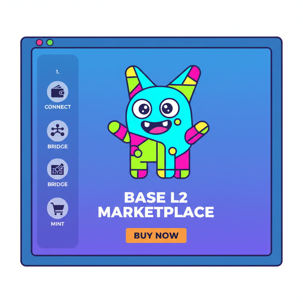 rare colorful NFT artwork displayed on Base L2 marketplace screen, vibrant digital art