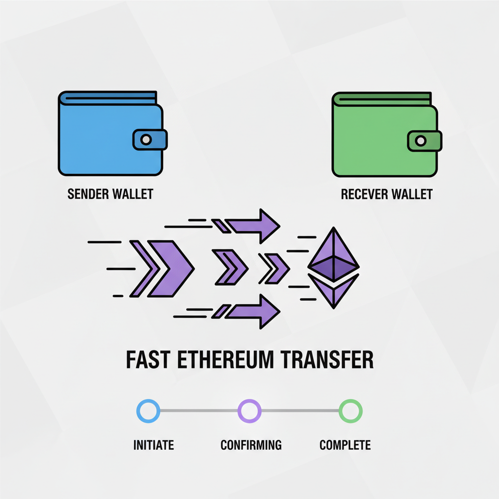crypto assets transferring between wallets, fast ethereum arrows