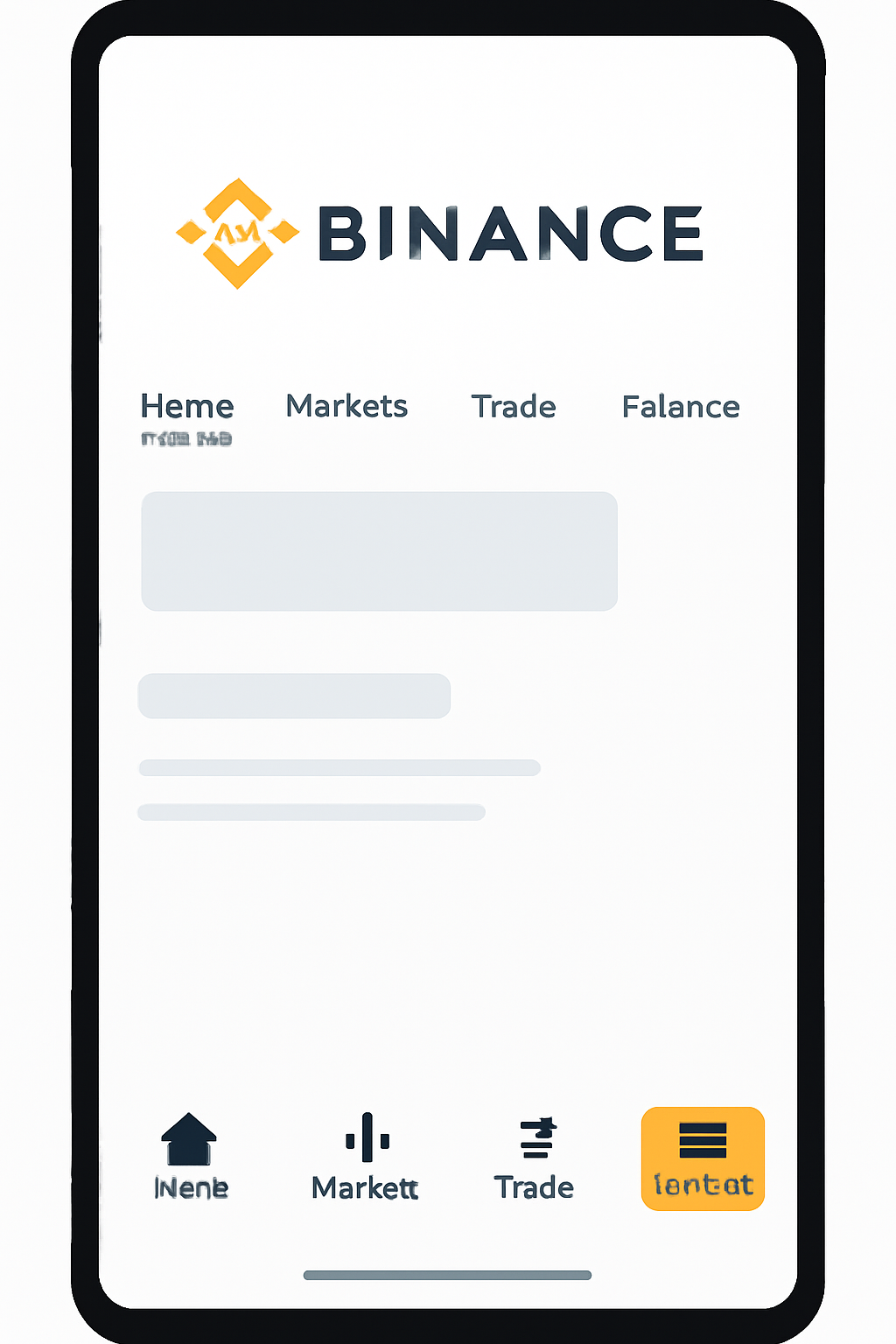 A highlighted 'Wallets' tab at the bottom of the Binance app interface.