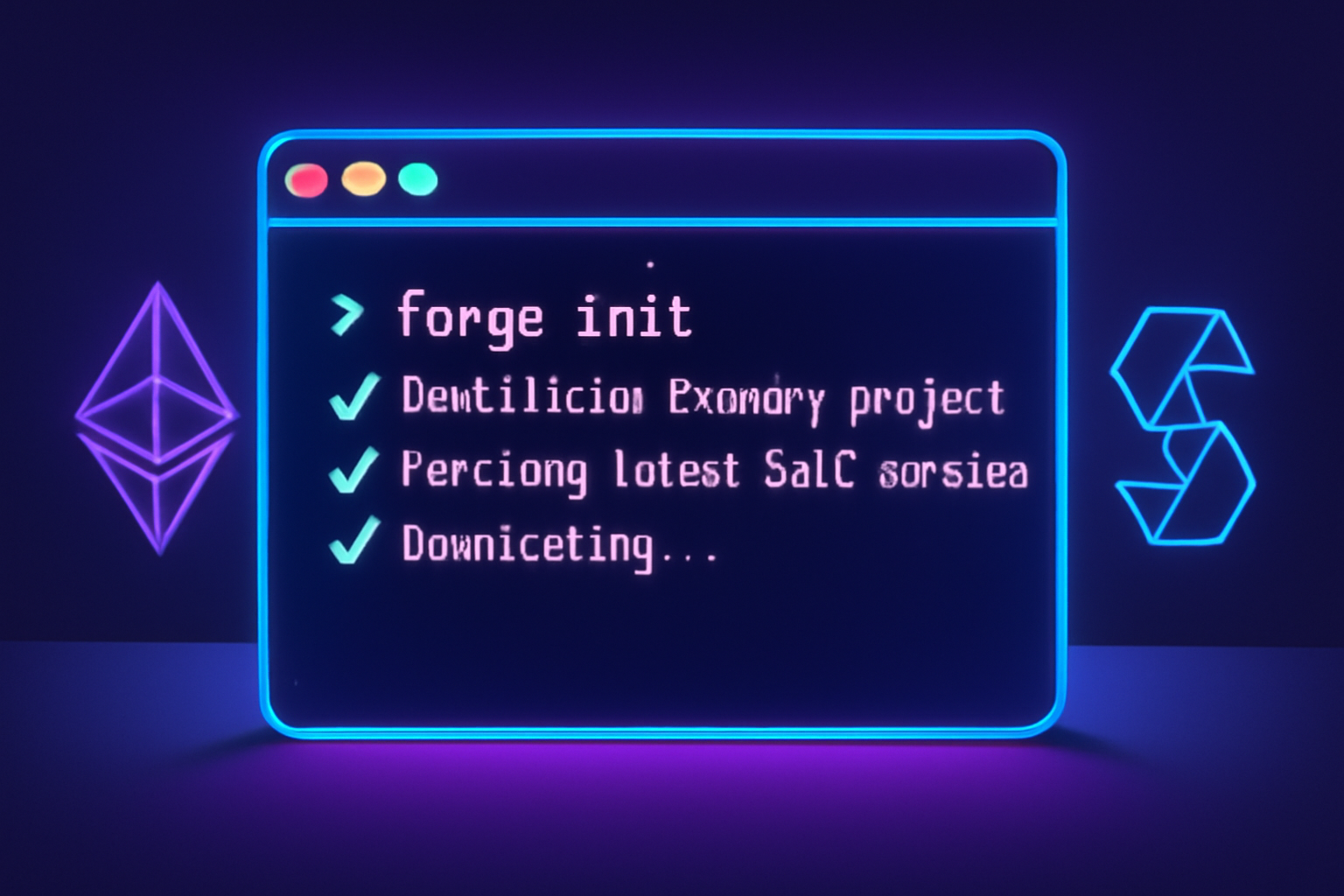 /foundry terminal setup ethereum solidity project init vibrant neon code glow