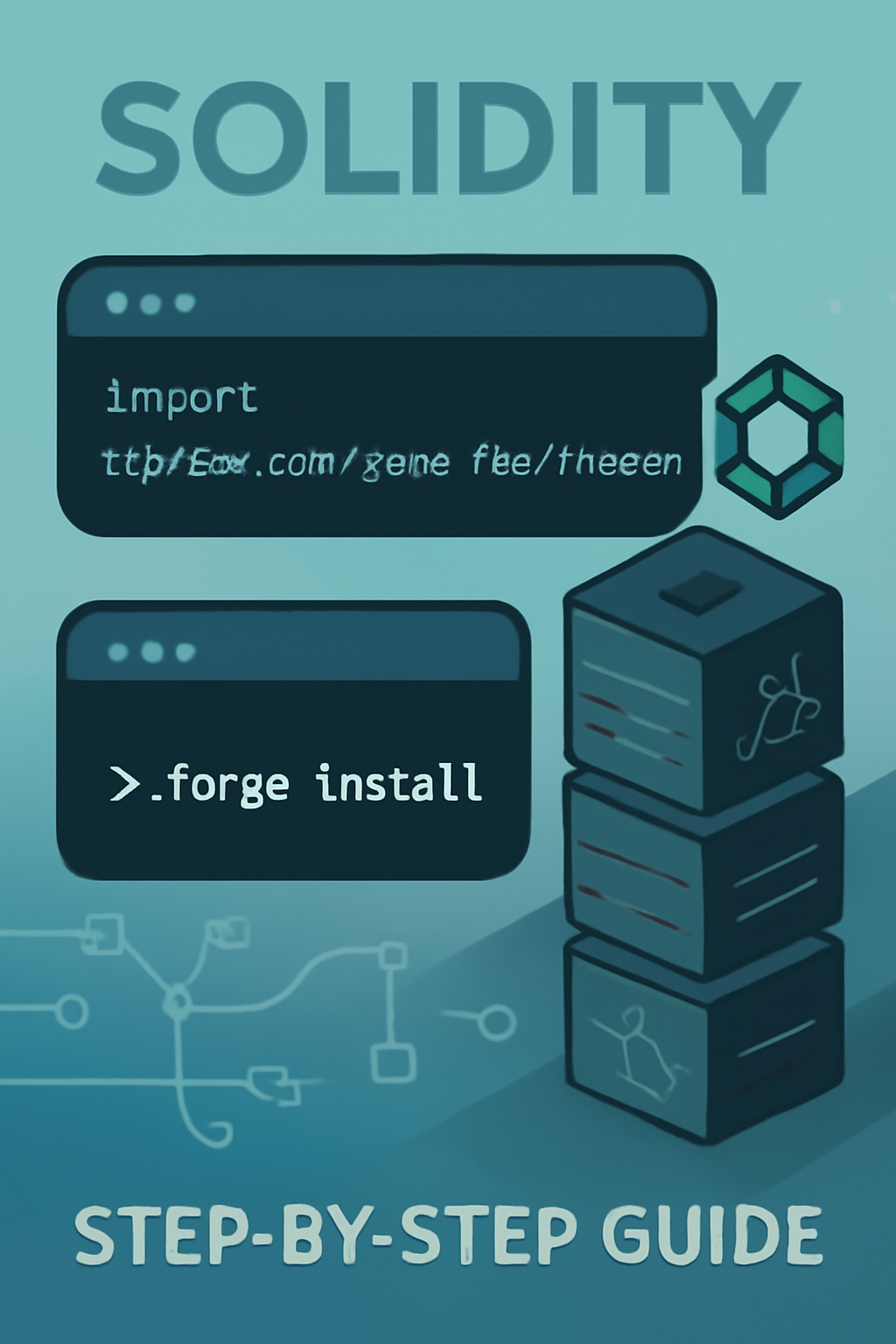 /solidity code import zama fhevm library github forge install terminal futuristic blockchain