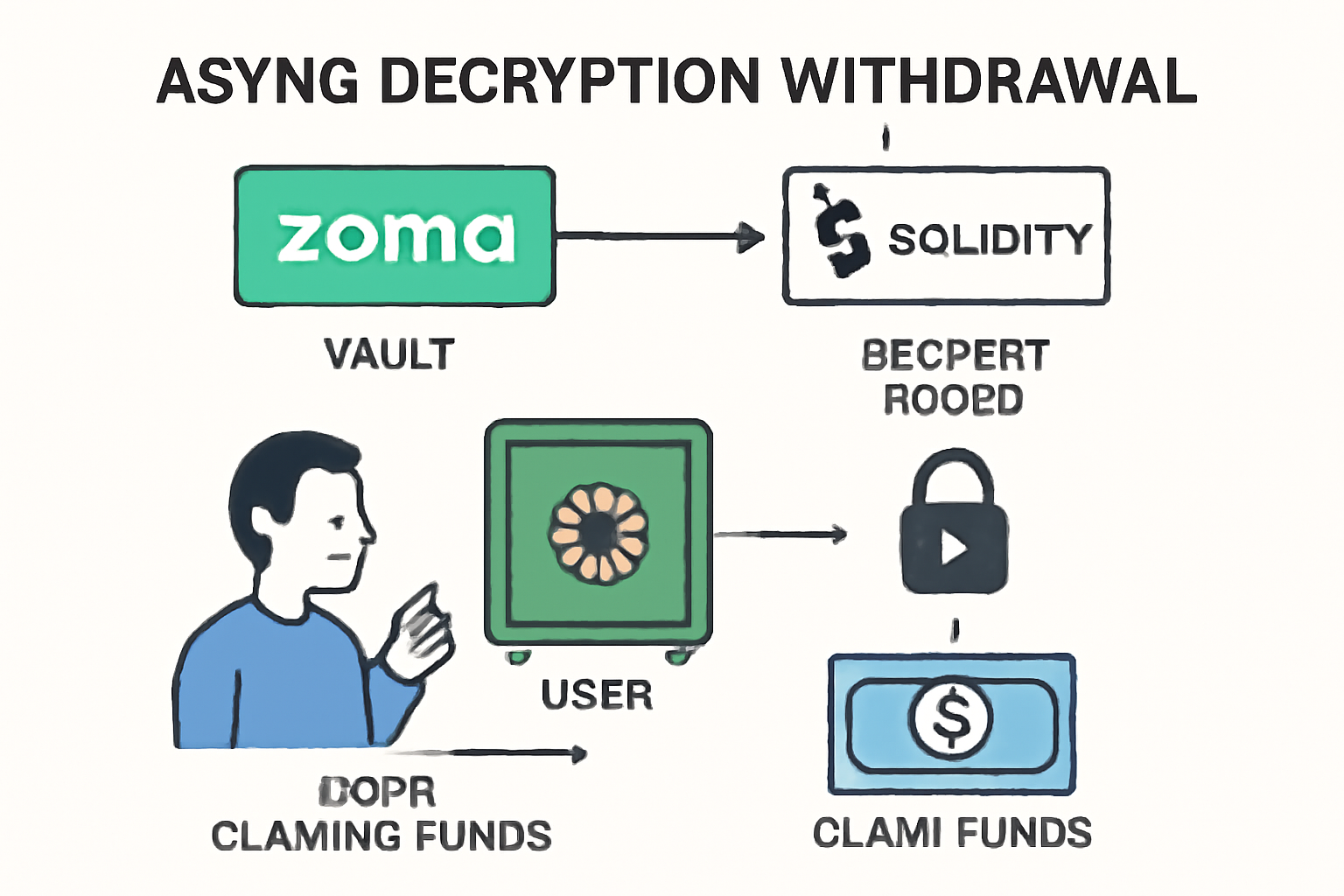 /async decryption withdrawal zama fhevm solidity vault user claiming funds decrypted flow