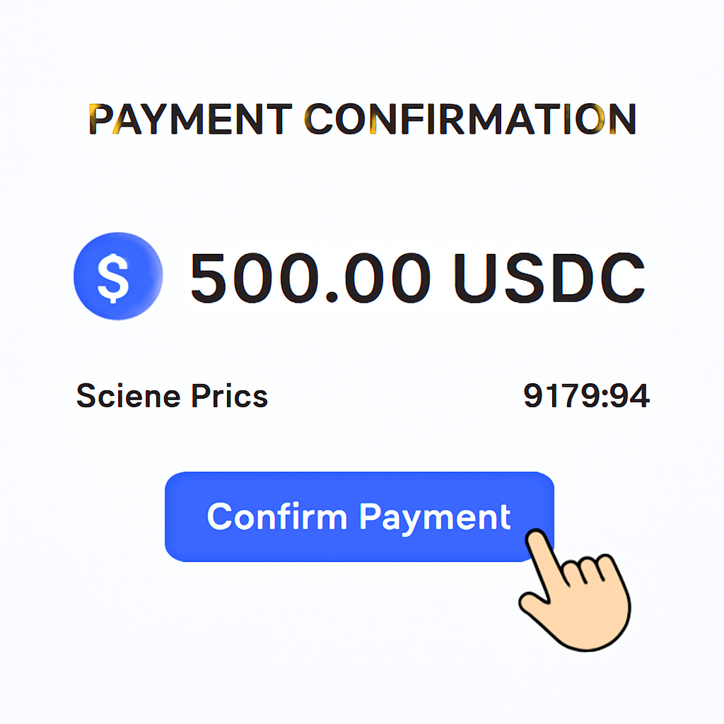 A payment confirmation screen showing USDC amount, Solana price at $178.94, and a 'Confirm Payment' button, with a data-driven look