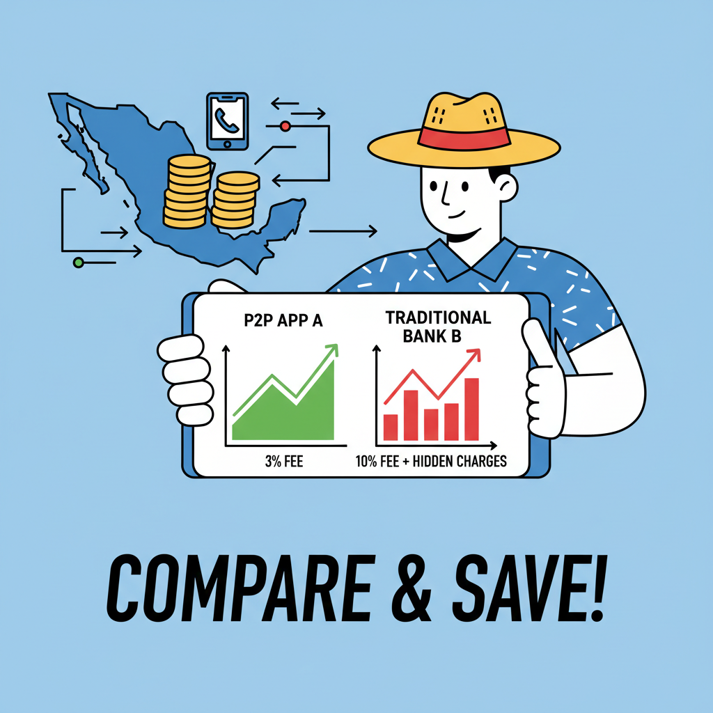 migrant worker phone comparing p2p rates mexico remittances data charts aggressive