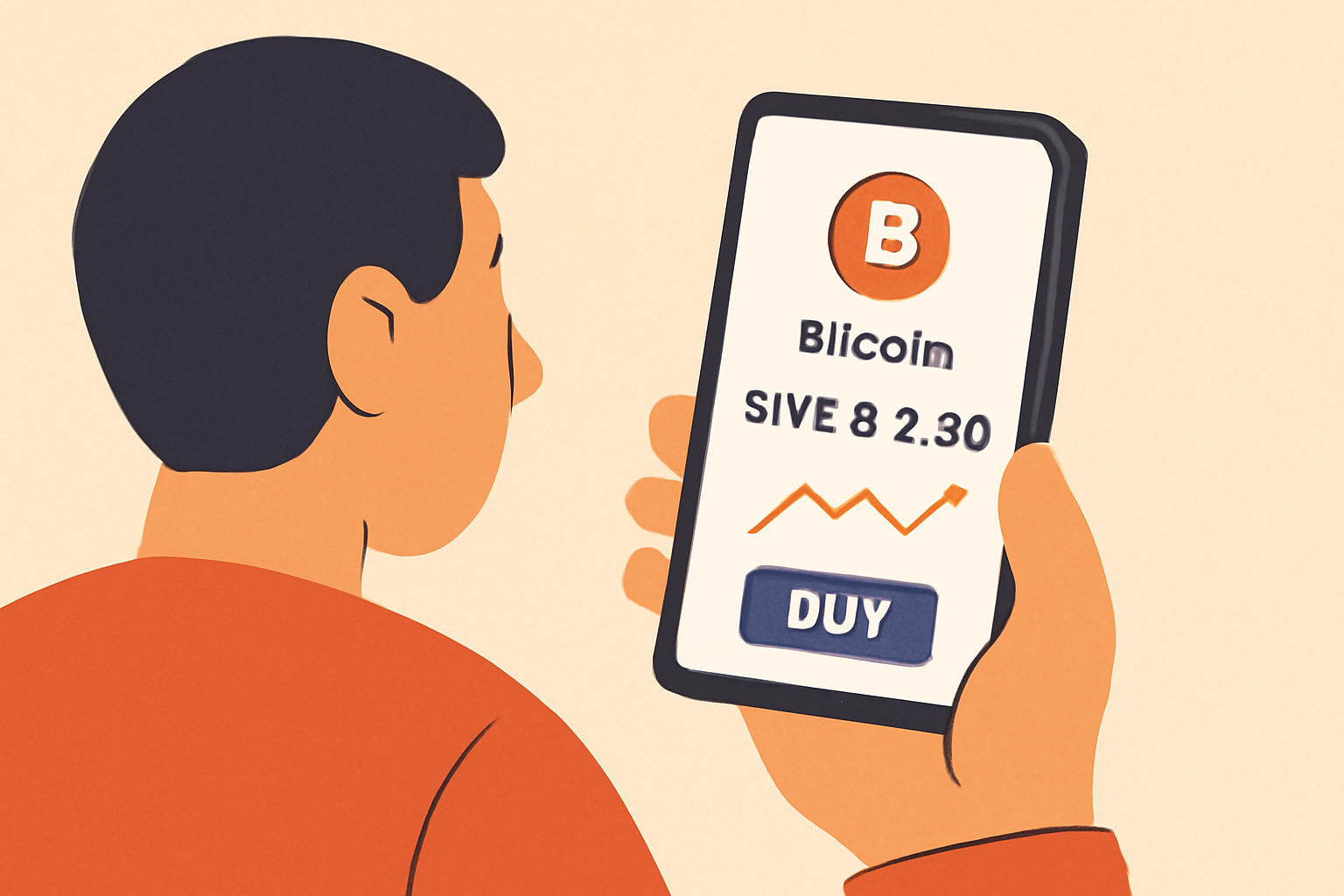 A user reviewing the Bitcoin price ($112,512.00) on a trading app before confirming a purchase