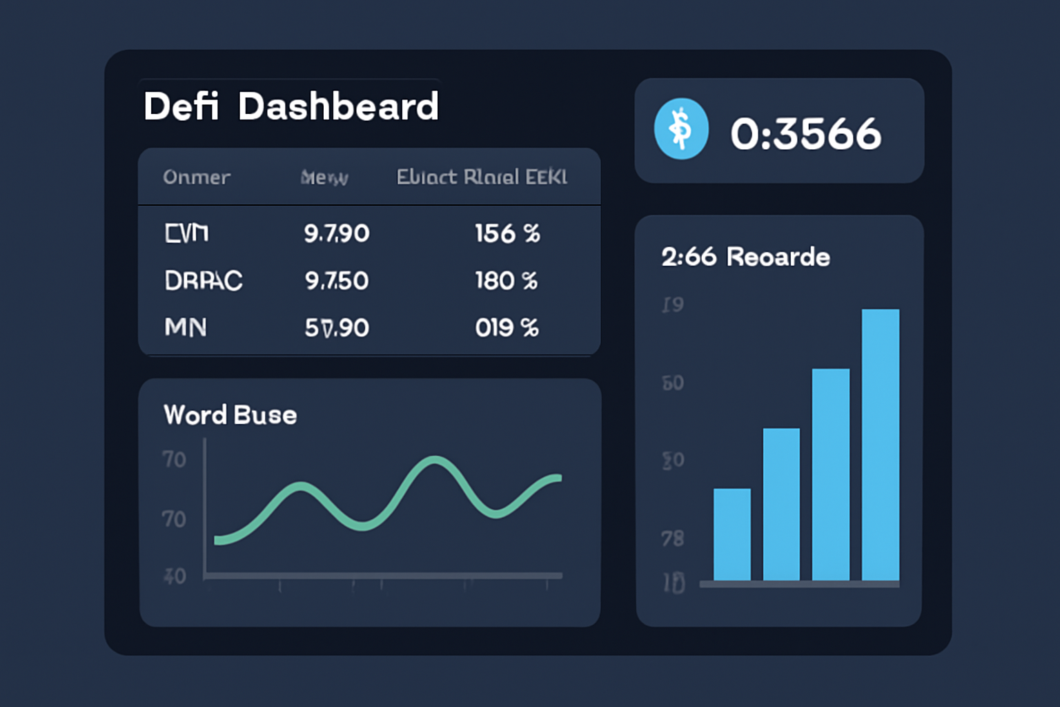 A dashboard displaying DeFi positions, yield rates, and ARB rewards, with graphs and a highlighted ARB price of $0.3566.