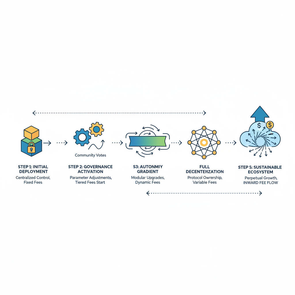 deploying app-chain progressive autonomy timeline fees flowing inward