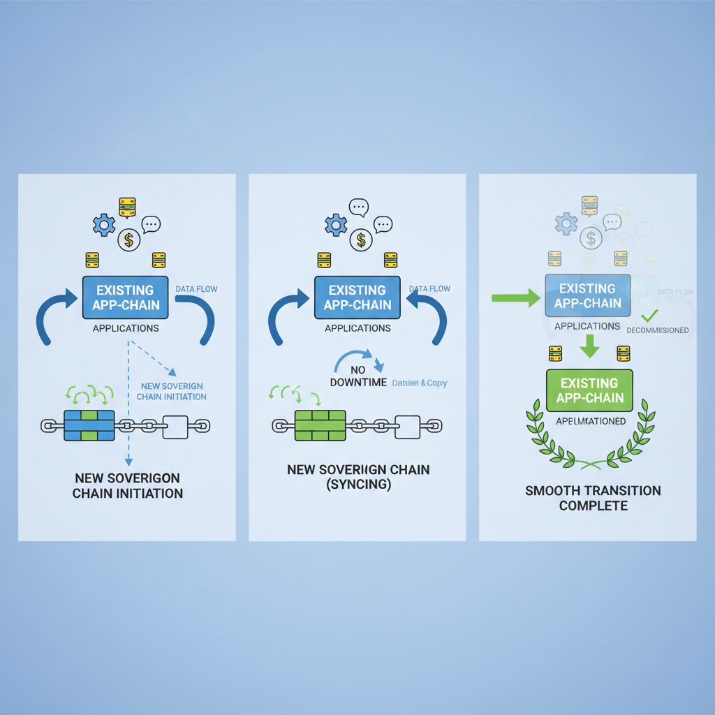app-chain migrating to sovereign status smooth transition no downtime visualization