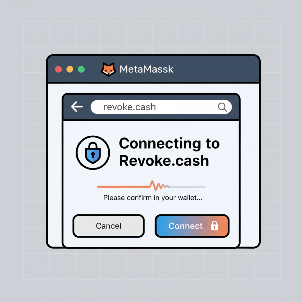 metamask popup connecting to revoke.cash, secure wallet interface