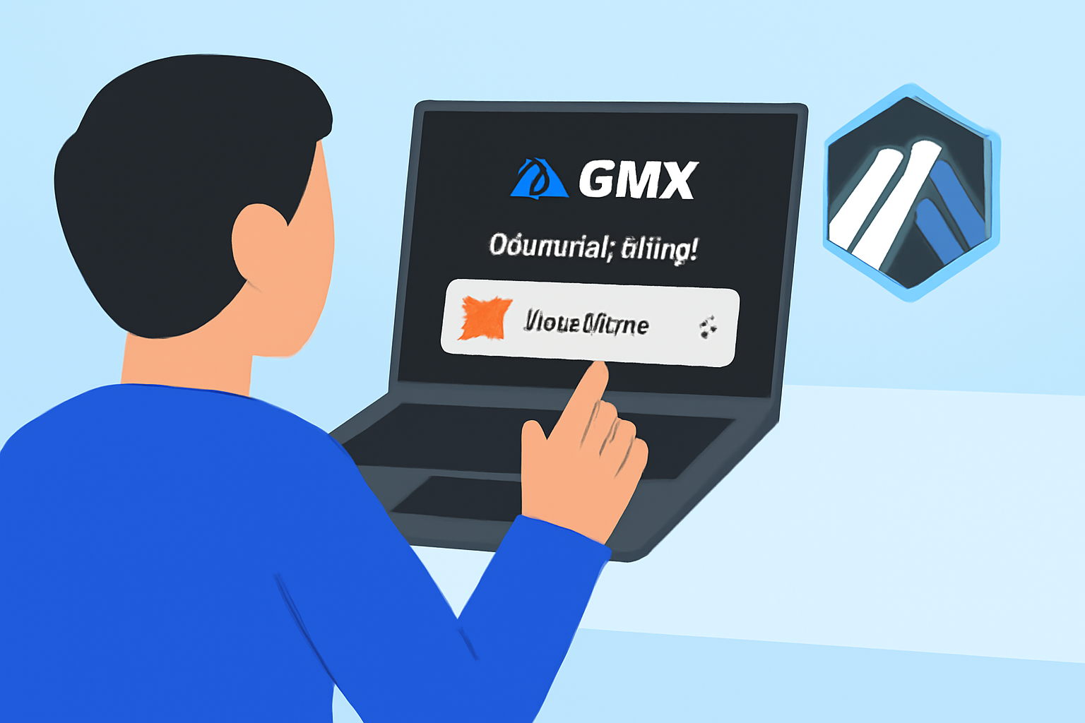 A person connecting their crypto wallet (MetaMask) to the GMX platform on a laptop, with the Arbitrum logo visible.