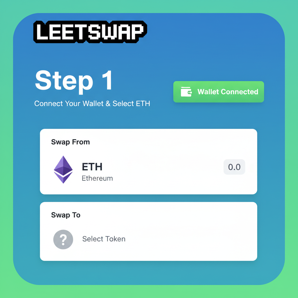 LeetSwap swap screen ETH to TOSHI using contract address