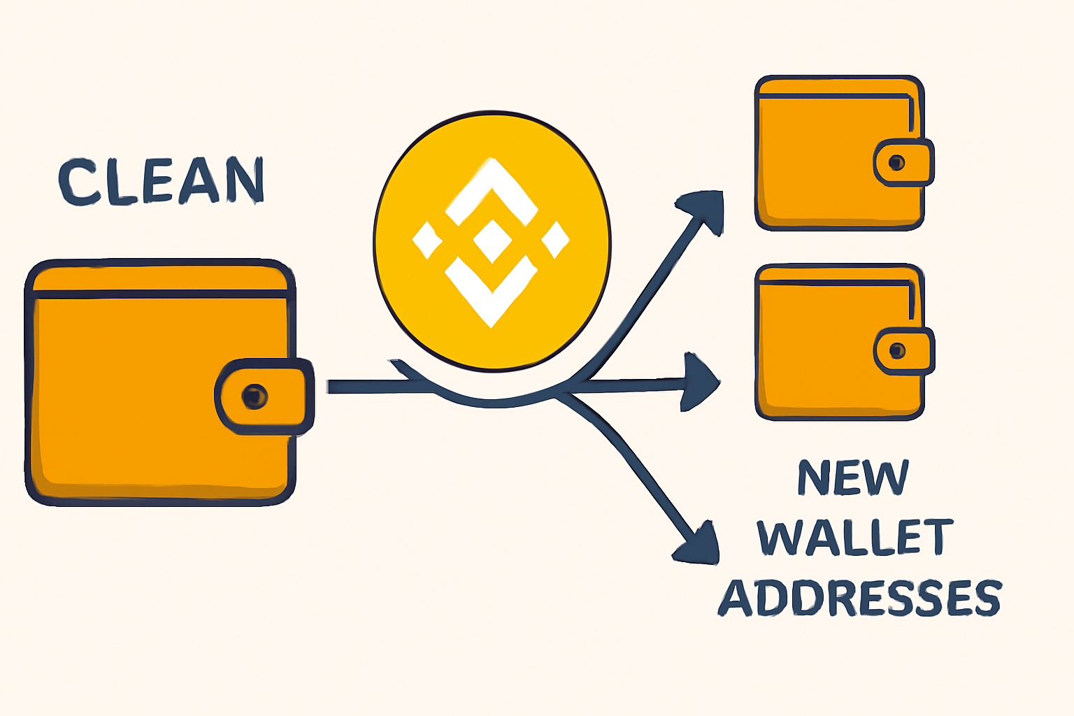 clean mixed BNB flowing out to multiple new wallet addresses