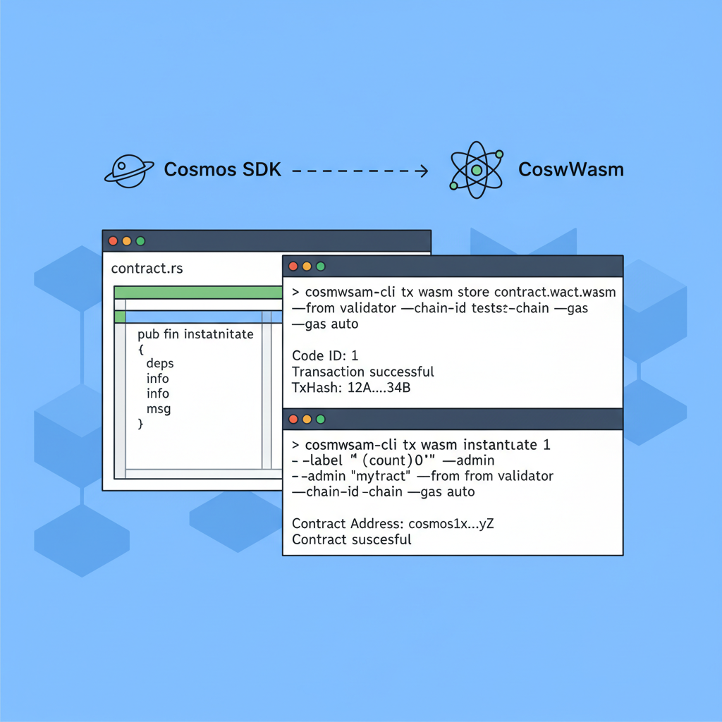terminal deploying CosmWasm contract on local Cosmos SDK chain