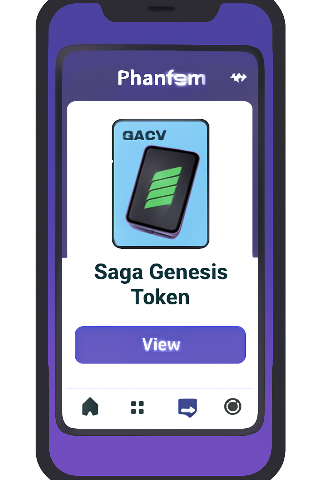 Phantom wallet on mobile showing Saga Genesis Token NFT card