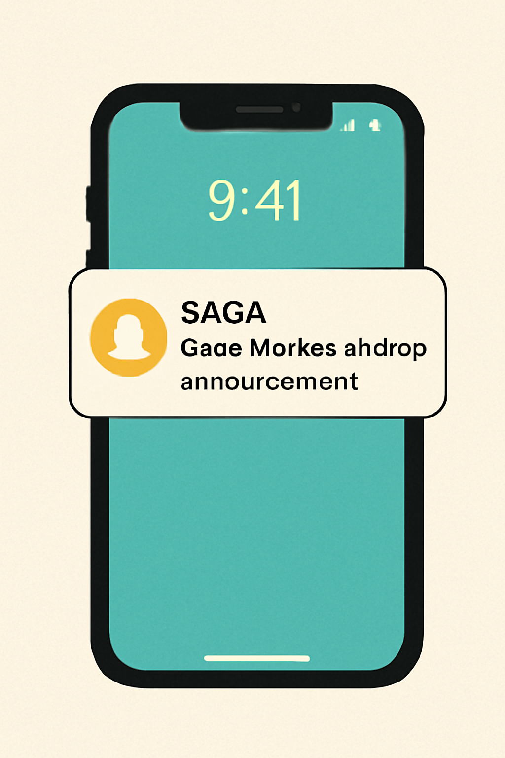 Saga phone notification popup for Saga Monkes airdrop announcement