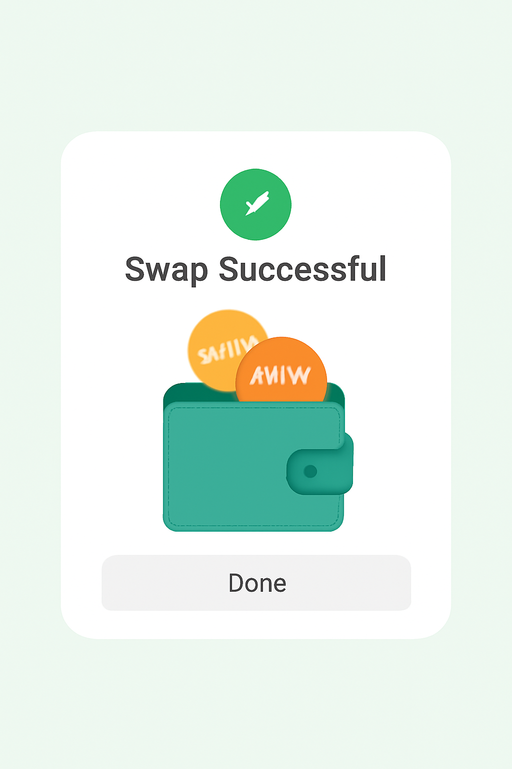 A confirmation screen with a 'Swap Successful' message and AVNT tokens appearing in a wallet.