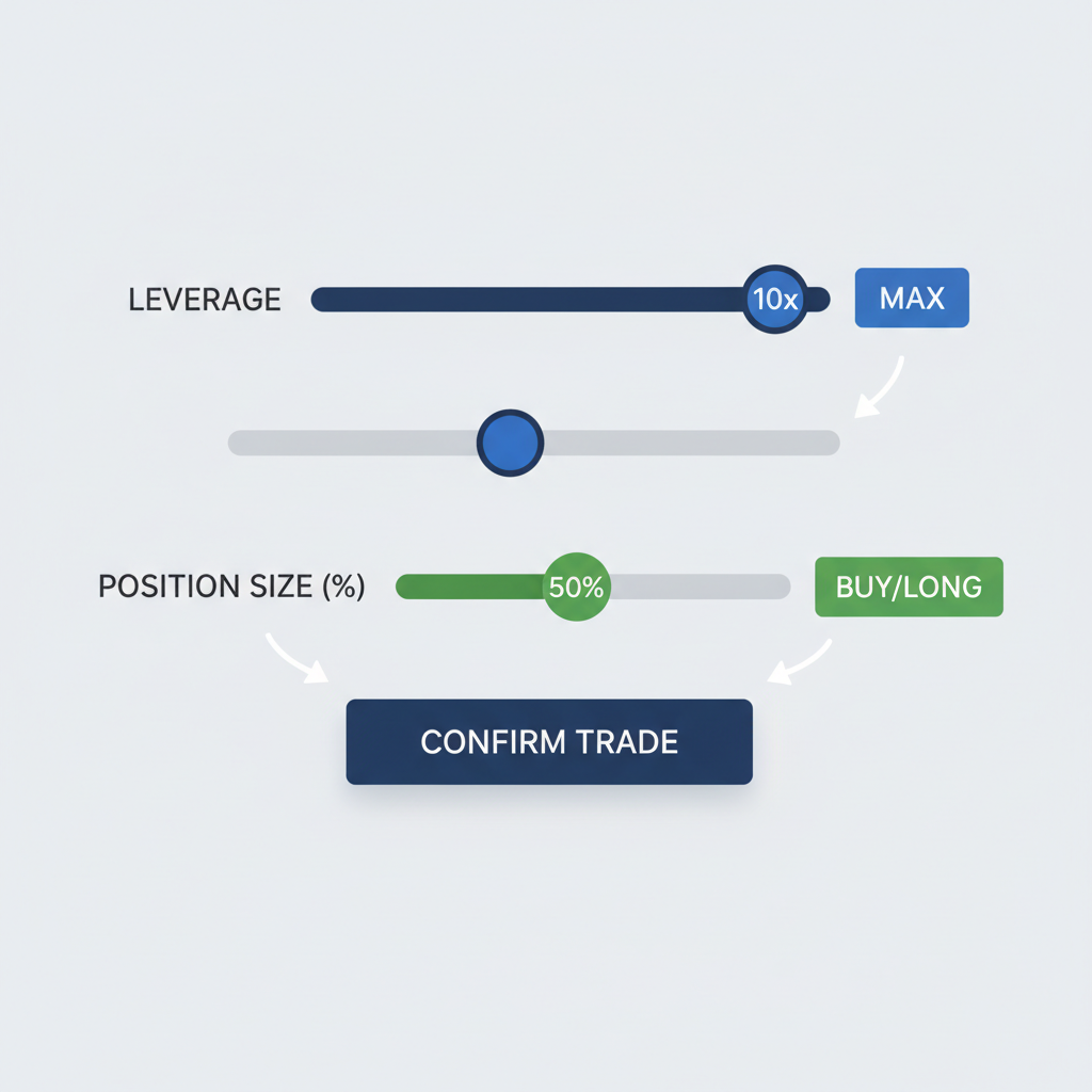 leverage slider position size input perp trading interface