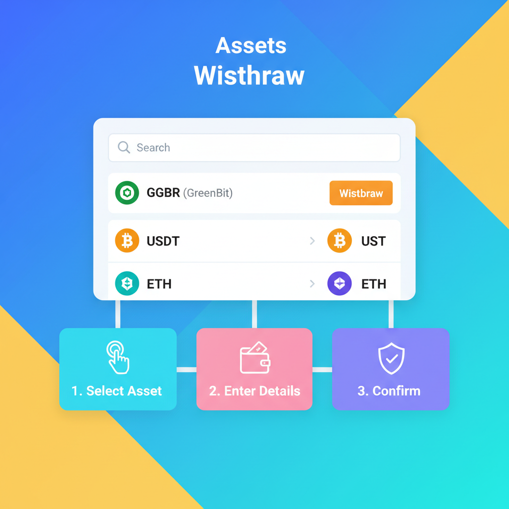 MEXC assets withdraw page highlighting GGBR search, vibrant crypto interface