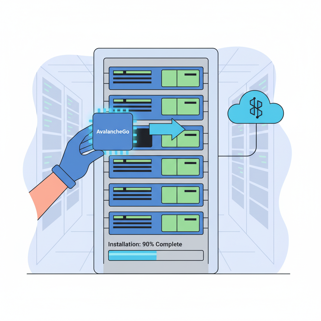 installing AvalancheGo software on server rack, data center environment, technical setup