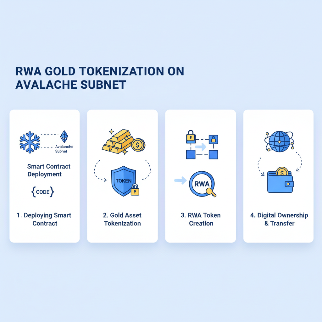 deploying RWA token smart contracts on Avalanche subnet, gold assets tokenizing
