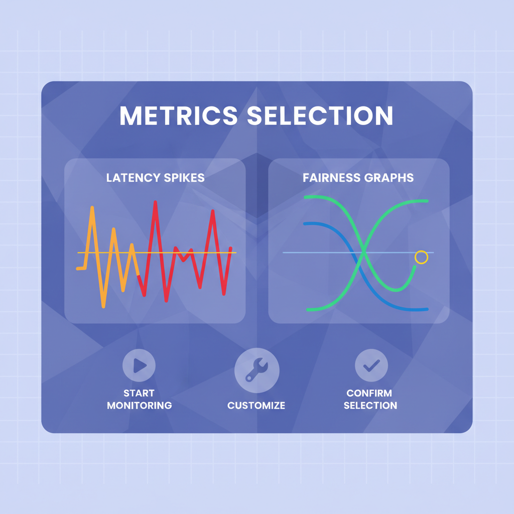 metrics selection panel highlighting latency spikes and fairness graphs Ethereum style