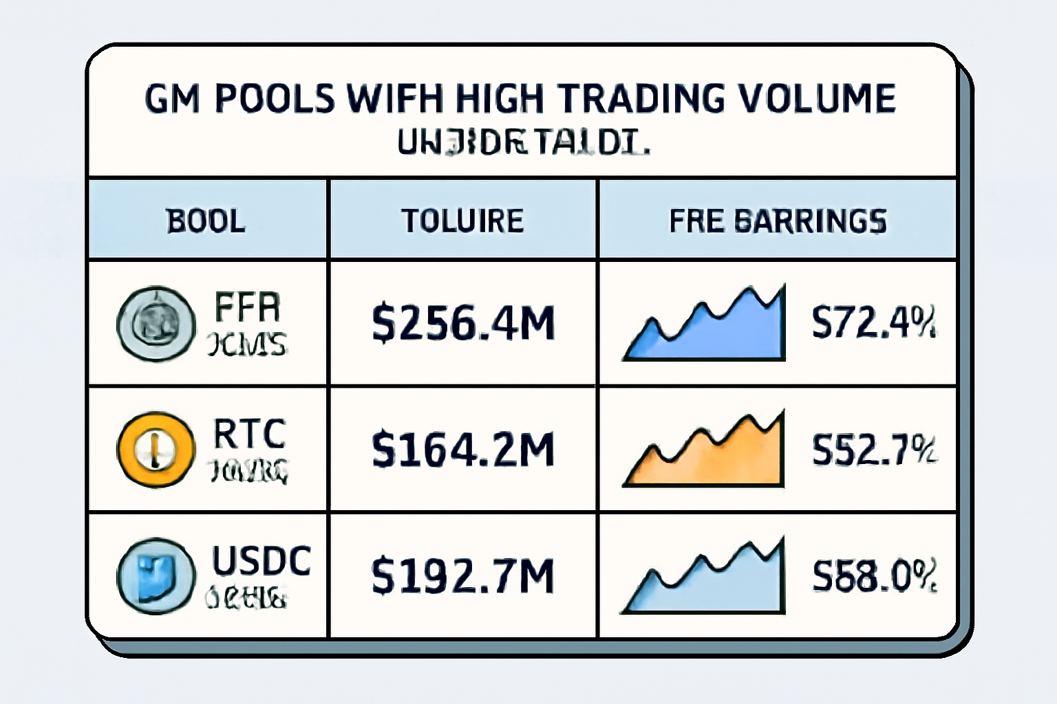 A dynamic dashboard showing ETH, BTC, and USDC GM pools with high trading volume, charts, and fee earnings on Arbitrum.