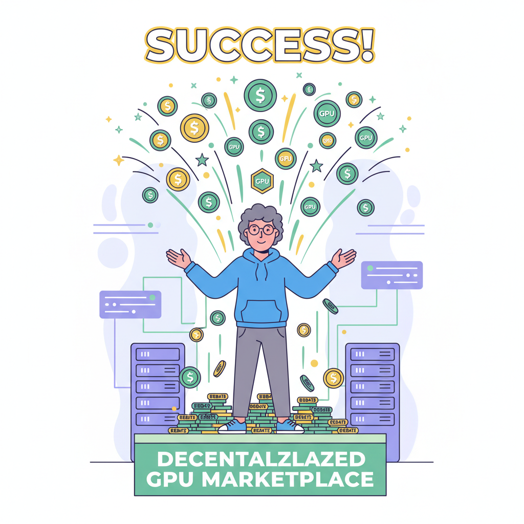 exploding crypto tokens rebates raining on user decentralized GPU marketplace success