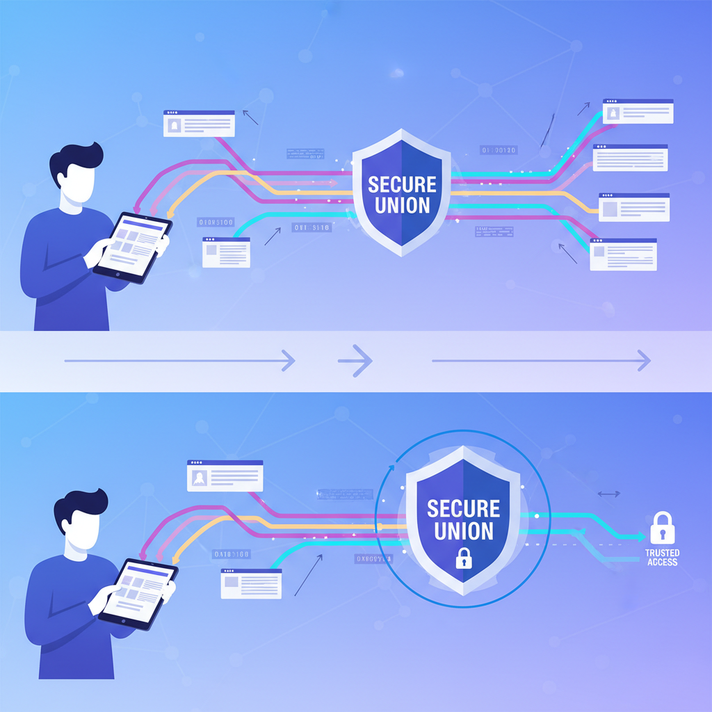 user browsing websites, abstract anonymized data streams to secure union