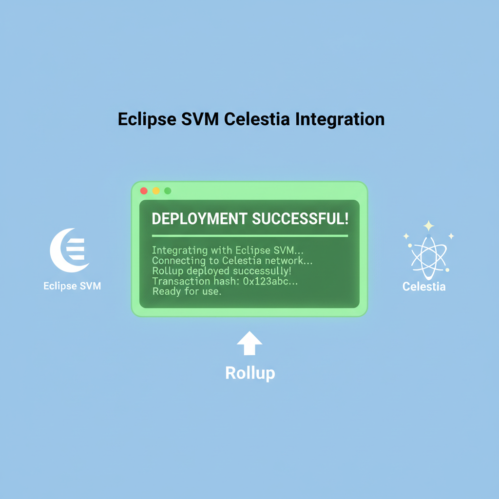 Rollup deployment terminal success green logs Eclipse SVM Celestia integration