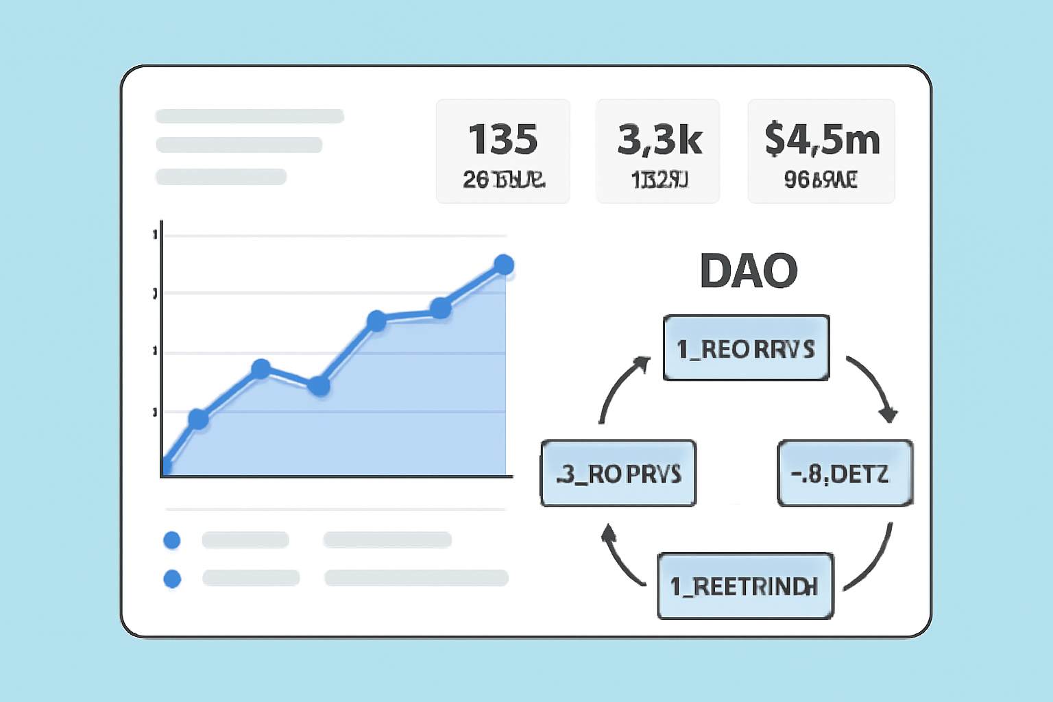 Analytics dashboard monitoring DAO metrics iteration cycle graph